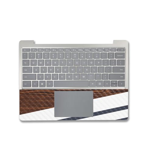 Image of MightySkins Carbon Fiber Skin Compatible with Microsoft Surface Laptop Go 3 (2023) Full Wrap Kit - Wood Formal | Protective, Durable Textured Carbon Fiber Finish | Made in The USA
