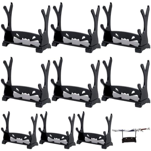 10pcs Mini Schwerthalter Zweistufe Halter Ausstellungsständer Anime Schwerthalter Messer Schwert Klammer Rack Waffenausstellungsständer