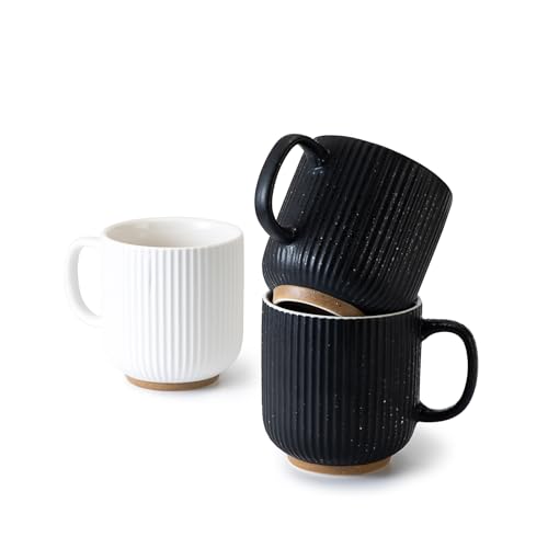 Juego de 4 mugs de cerámica negro y blanco 350 ml miniatura 6