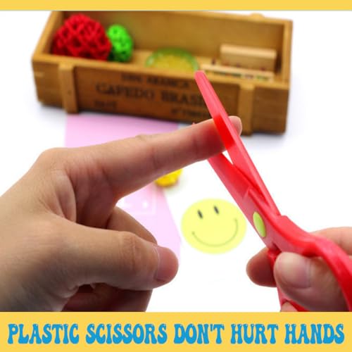 IFUDE Kinder Bastelschere Papierschnitte Set Einschließlich1Stück Kunststoffschere mit 96 Blatt Papier, Tier und Fruchtmotive -Spaßige Papierschnittkunst und Aktivitätsset für Vorschule,Kindergarten