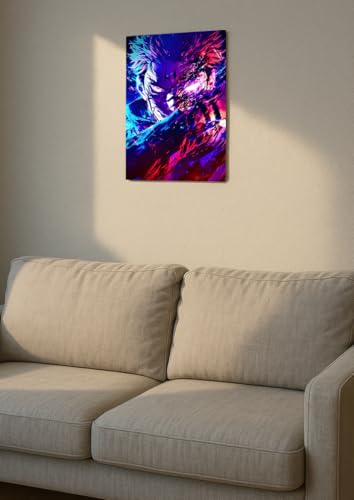 Image of NIJUKA Anime Printed Metal sheet Poster For Home And Room Decoration | For Anime Art Fans Boys And Girls (Cursh devil sukuna)