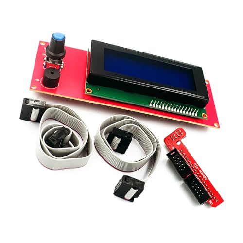 ZUJIABAO Módulo controlador LCD de alto contraste de 20 x 4 caracteres y adaptadores para sistemas de control de impresora RAMPS 1.4, módulo de visualización inteligente con adaptadores