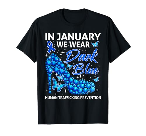 En enero usamos azul oscuro Prevención de la Trata de Personas Camiseta