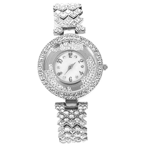 Veemoon Damen Strass-Stahlband Armbanduhr