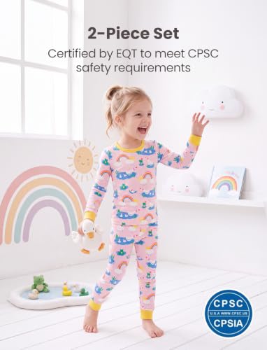 Image of PATPAT Bamboo Viscose Pajama Sets for Toddler Boys & Girls Baby Kids, Ultra-soft Snug fit Pjs Sleepers for Birthday Holiday