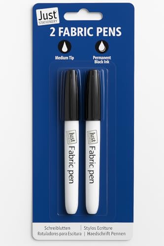 Celino® 2 x Fabric Pens Textile Label Clothes Laundry Waterproof Permanent Marker Pen