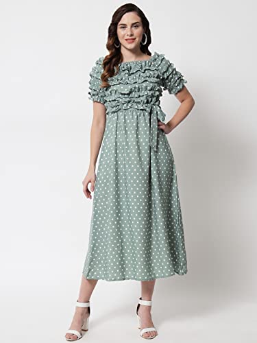 Image of FUNDAY FASHION Women Frill Maxi Dress /Women's Synthetic A-Line Floral Maxi Dress
