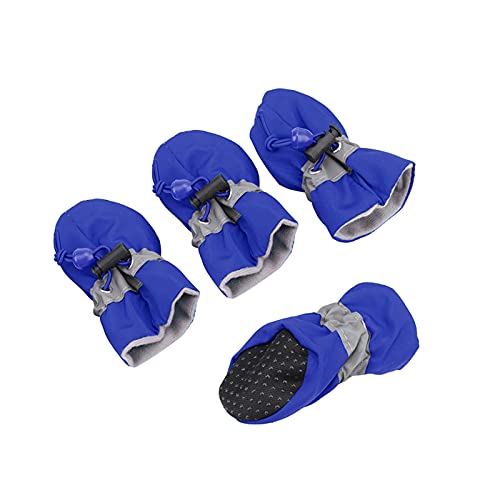 EXCLUZO Antiskid Puppy Shoes 4pcs Soft-Soled Dog Shoes with Adjustable Drawstring Waterproof Dog Boots Pet Paw Care Protector for Small, Medium Pets Dogs