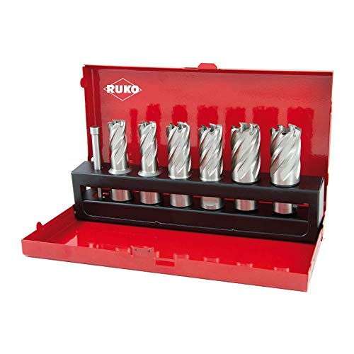 Broca Hueca RUKO Para Raíles - Diámetro 26 Mm, Vástago 19 Mm, Profundidad Corte 30 Mm, Con Dientes De Metal Duro