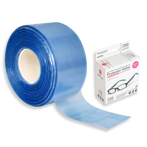 ZORVYN 200 Unidades Protectores para Patillas de Gafas Resistentes a Químicos, Universal para Tinte de Cabello, Protección, Salón, Spa (Azul) 🔥