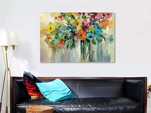Timuba Flower Canvas Wall Art Bathroom Artwork - Abstract Botanical Flowers Paintings For Wall Decoration, Watercolor Pictures Prints Art Living Room Decor Ready To Hang 28X40 Inches #TOP3