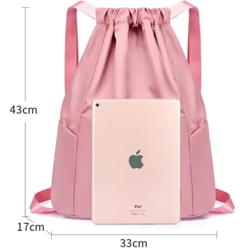 Mochila Bolsa Treino Academia Esportiva Passeios Tipo Saco (Rosa)