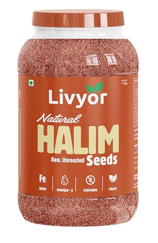 Image of Livyor Premium Halim Seeds for eating - 1kg | Aliv seeds | Garden Cress Seeds | High in Fibre | Helps in hair growth | Rich in Omega 3 | Raw and Natural | Immunity Booster Super food