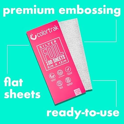 Colortrak Embossed Hair Coloring Foil Sheets, Professional, Convenient 5 x 12 inch Long Pre-cut Sheets, Easy to Grab During Processing, Silver, No Separating Tissues Need, 100 Per Box