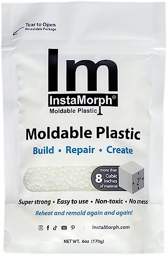 InstaMorph | Thermoplastic Beads, Meltable Polymorph Pellets | Lightweight Modeling Compound for DIY Crafts, Sculpting, Cosplay Accessories | Temporarily Repair | White, 6oz