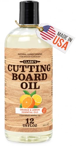 Cutting Board Oil 12 oz, Food Grade Mineral Oil added Orange...