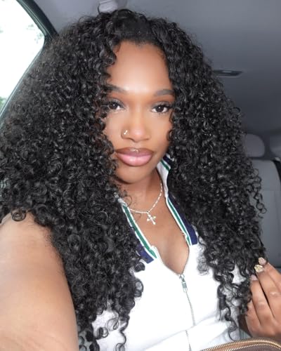 Apeasex 22 Inch Curly Half Wigs for Black Women Lightweight