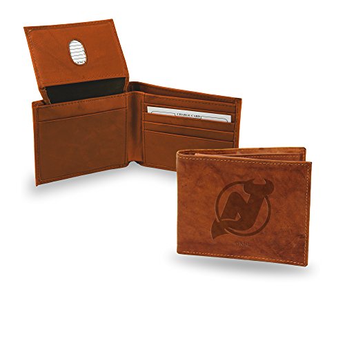 Rico Industries NHL New Jersey Devils Genuine Leather Billfold Wallet - 3.25