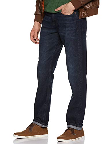 Image of Amazon Brand - Symbol Men's Relaxed Fit Jeans (ADBX-RN-576 Dark Blue 1 34)