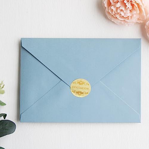 KUCHYNEE Envelopes A7 azul empoeirado, 50 peças, com adesivo autovedante, 13,5 x 19,3 cm, perfeitos