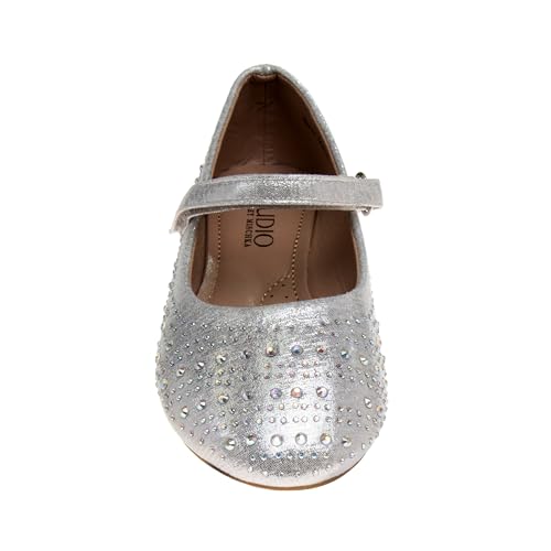 Josmo Girls Flat Pump Low Heel Slipon - Rhinestone Ballet Flats Shoes (Toddler - Little Kid - Big Kid)2