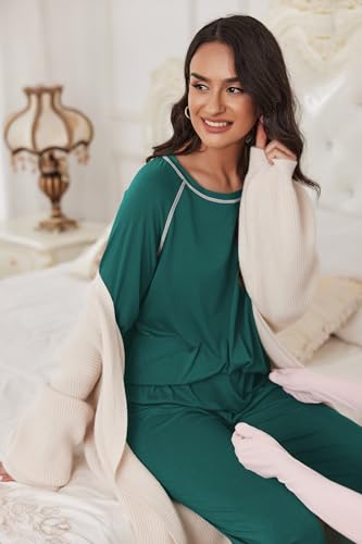 Image of Ekouaer Pajamas Set for Women Soft Comfy Pjs Sets Long Sleeve Sleepwear Loungewear S-XXL