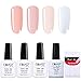 Produktbild Elite99 French Nägel Design Nagellack, Weiß und Rosa Gellack, Frenchnägel Maniküre, UV Gel Nail Polish 10ml und French Tip Guide Nagellack UV Set 003