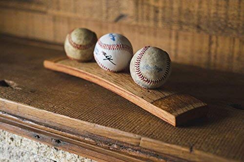 Baseball Wine Barrel Display, 3 Balls