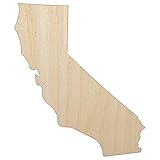 California State Silhouette Unfinished Wood Shape Piece Cutout for DIY Craft Projects - 1/4 Inch Thick - 4.70 Inch Size