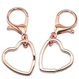 Lind Kitchen 5pcs Creative Flat Key Ring DIY Keychain Accessories Metal Key Split Ring Heart...