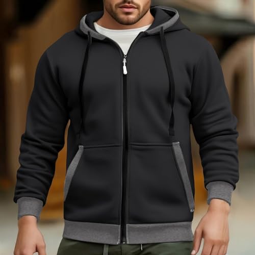 Ymosrh Men's Casual Hooded Sweatshirts Long Sleeve Zip Up Hoodie Pullover Athletic Gym Workout Hoodies, M-3XL2