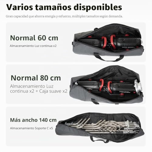 Funda para trípodes AMBITFUL y soportes de luz 140x22 cm para estudio 4