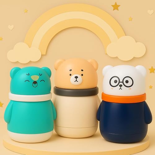 Image of Baby Pack of 3 Skin Care Powder Talcum Puff Case Cum Container Boxes Reusable Refillable for Toddlers Kids and Infants for Baby Body And Face Grooming BPA Free (PATTERN 108)