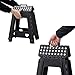 ACKO Folding Step Stool 17.5 Inch Stool 400 LB Weight Capacity Plastic Foldable Step Stools for Adults and Kids, Fold Up Stool Suitable for Kitchen, Stepping Stool with Handle Black Step Stool 1PC