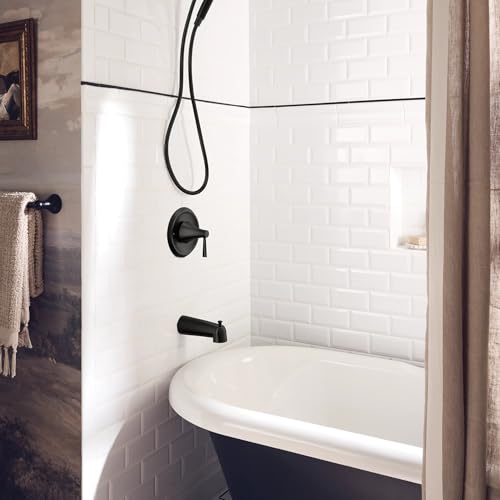Moen 82021BL Ronan Single-Handle Modern Tub and Shower Faucet with Handheld Rain Shower Spray Head Featuring Magnetix, Shower Handle, and Tub Spout, Valve Included, Matte Black by Moen - Image 3