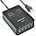 Mini 2-Outlet Travel Power Strip Surge Protector with USB Charger USB Charging Station (5-Port Smart, 40W/8A) and 5 Feet Power Cord, Black