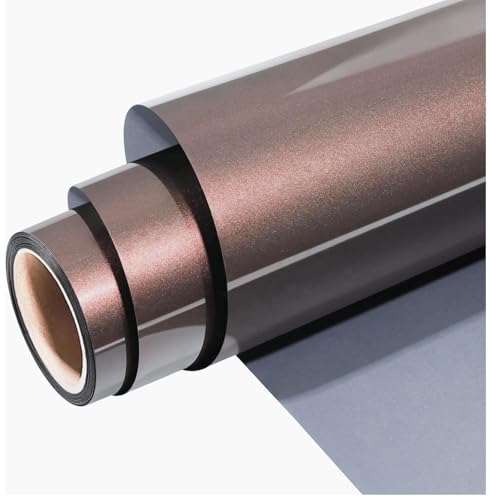 Image of WALLMATE Glossy Metallic Vinyl Wrap Self Adhesive Auto Car Sticker Decal Sheet Air Release Technology for Cars, Bike (Brown Metallic, 20 X 100 inch)
