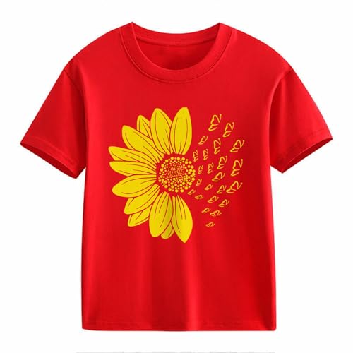 Black Crop Tops for Girls 10to12 Flower Graphic Loose Tees Crew Neck Short Sleeve Casual Kids Workout Clothes Size 62