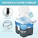 YITAMOTOR 5.28 Gallon Portable Toilet for Camping, RV Toilet with Diagonal Elongated Bowl Seat, Porta Potty with Hand Sprayer, Leak-Proof for Adults, RV Travel, Hospital, Boat, Trip, Home, Light Blue