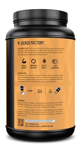 Image of Jacked Factory Authentic ISO Grass Fed Whey Protein Isolate Powder - Low Carb, Non-GMO Muscle Building Protein w /No Fillers, Post Workout Recovery, Chocolate Peanut Butter - 25 Servings