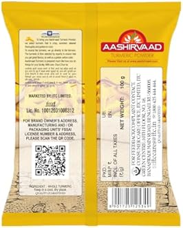 Aashirvaad Turmeric Powder, 100g, Natural Golden Turmeric Powder with No Added Flavours and Colours