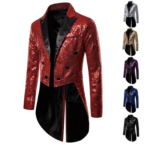 Men's Suit Sequin Button Tuxedo Stage Wedding Host Dance Festival Dinner Casual Blazers Coat3