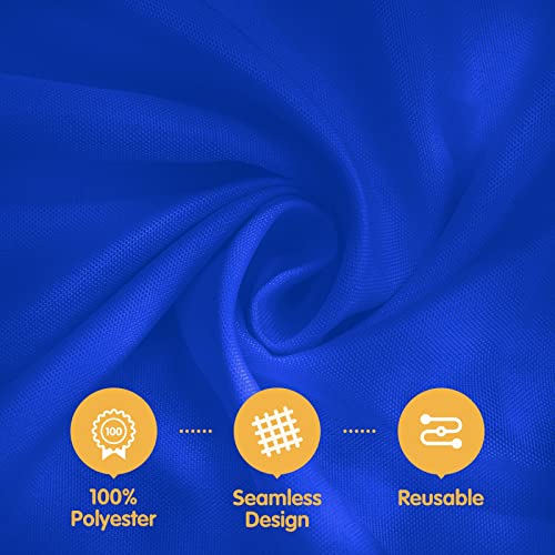 Image of BRILLMAX 6 Pack Royal Blue Tablecloths 60 x 102 Inch for 6ft Rectangle Tables - 150 GSM Polyester Fabric, 15 inch Standard Drop, Water, Stain & Wrinkle Resistant Cloth Cover for Wedding Dining Buffet