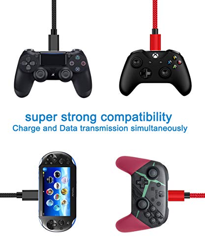 2 Pack 6Ft Ps4 Controller Charger Cable For Xbox One Controller Cable,Playstation 4 Controller Charger Cord,Ps4 Charging Cable Dualshock 4 Controller,Ps4 Vita Slim/Pro Charge Play Micro Usb Data Wire #TOP3