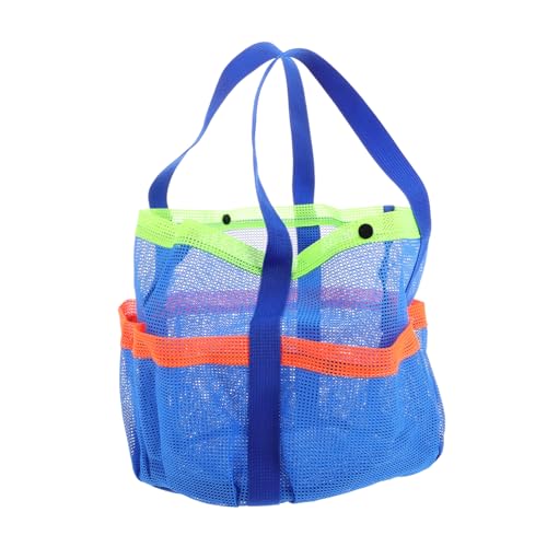 Large Mesh Beach Tote Bag with Multi-pockets Sandproof Shower Caddy for Family Travel Versatile Gym and Pool Bag for Women and Breathable Design