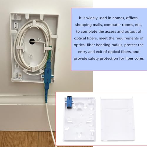 Create idea FTTH-Glasfaser-Buchse 120 X 90 X 25 Mm 2-Port-Glasfaser-Klemmen-Anschlussdose 2-Port-Glasfaser-Buchse für Zuhause Büro Einkaufszentren