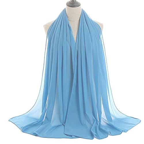 Shemass™ Premium Chiffon Hijab Head Scarf, Lightweight Breathable Shawl Wrap, Solid Color2