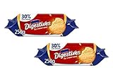 Digestives The Light One Biscuits, Reduced Sugar Wheatmeal, No Artificial Colours or Flavours, Suitable for Vegetarians, 250g,Pack Of 2
