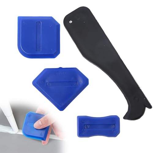 MEXRUMI 4 Piezas Espatula Silicona Para Juntas,Rascador Silicona,Sharp Scraper,Aplicador Silicona,Quita Silicona,Quita Silicona Juntas,Para Masilla Para Quitar La Masilla Del Piso Del Baño De La Cocin