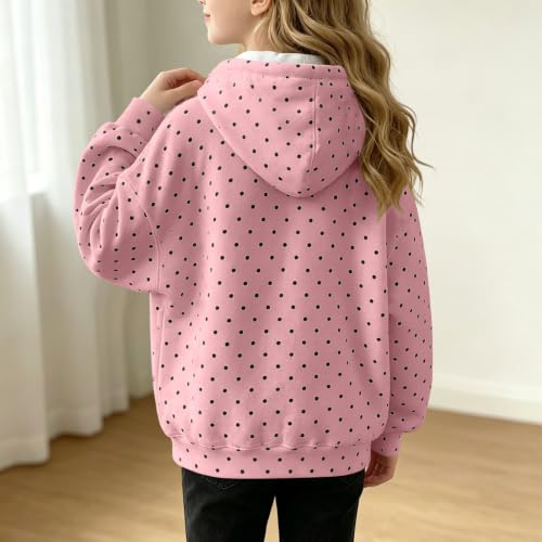 Girls Polka Dot Hoodie Trendy Fall Oversized Cute Kids Pullover Sweatshirt - image 7